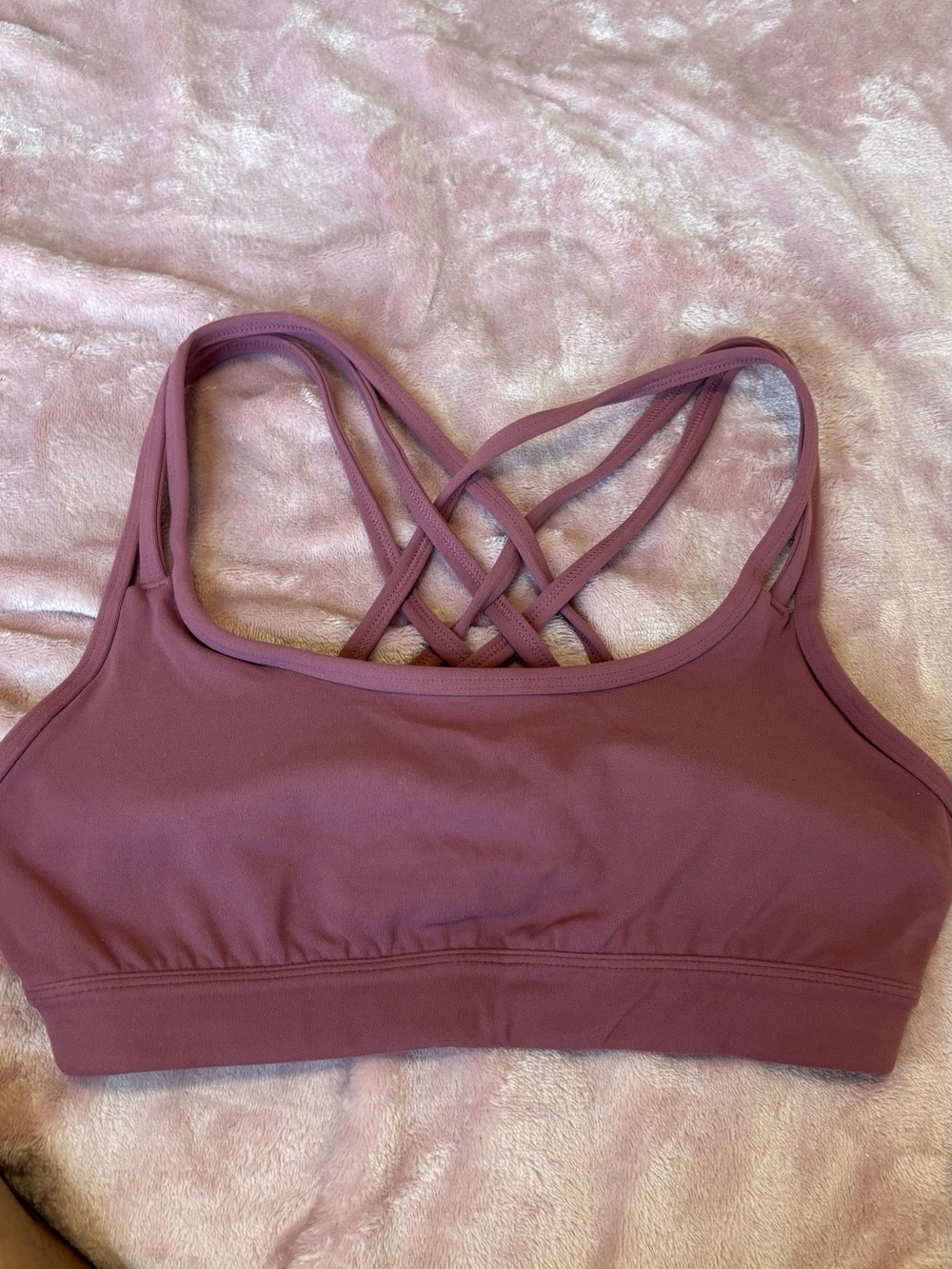 Athleta Dusty Mauve Strappy Sports Bralette